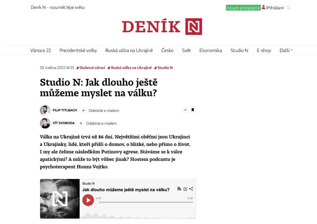 Studio N: Jak dlouho ještě můžeme myslet na válku?